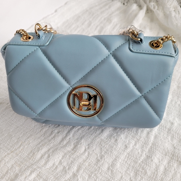 Badgley Mischka Spring Blue Vegan Leather Small Quilted bag - Picture 2 of 8